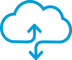 linear cloud data sync graphic design icon vector image