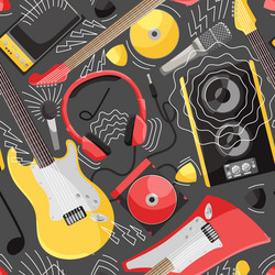 music pattern composed with yellow and red vector image