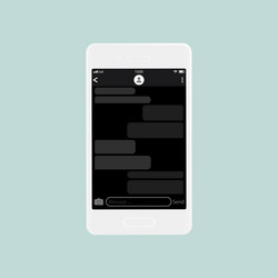 chatting interface on screen smartphone empty vector