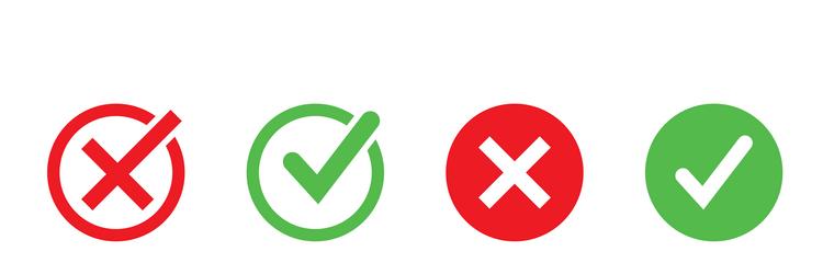 check mark icon button set box vector image