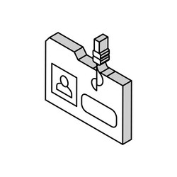 Hacking user folder isometric icon vector
