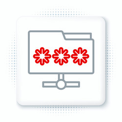 line folder with password notification icon vector image