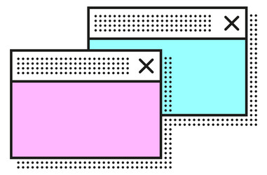 retro ui interface icon vintage window frames vector image