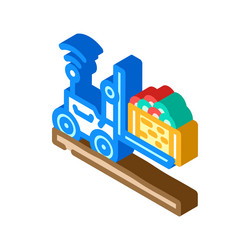 robotic loader robot harvests isometric icon vector image