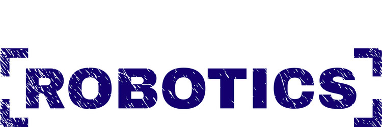 scratched textured robotics stamp seal between vector image