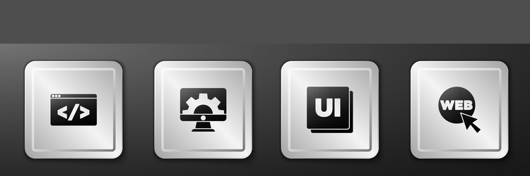Set front end development web ui or ux design vector