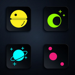 set solar system death star planet and moon vector