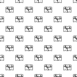 map with pin pointers pattern simple style vector image