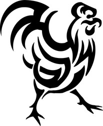 Tribal Rooster Silhouette Vector Image