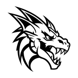 Black Dragon Head Icon Vector Image