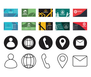 business cards icons vector