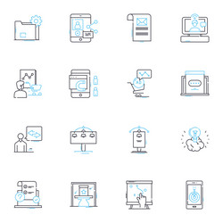 data analytics linear icons set insight vector image