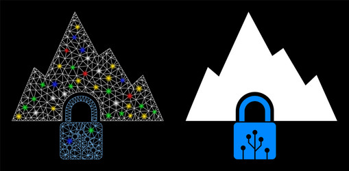 Flare mesh network vpn tunnel icon with vector