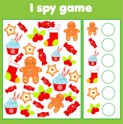 i spy game find and count year vector image