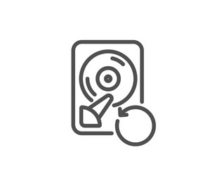 recovery hdd line icon backup data sign restore vector image