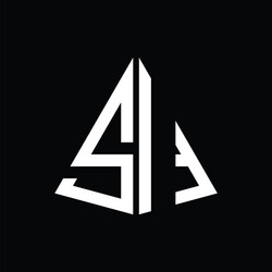 S i white triangle initials with a black vector