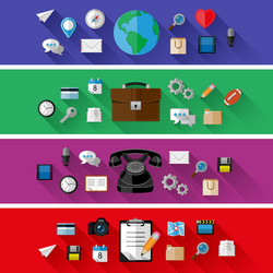 set of web and business concepts vector