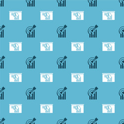 set target with graph chart and board vector image