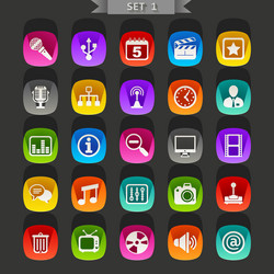 Media icon set Royalty Free Vector Image - VectorStock