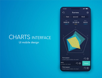 graphics mobile infographics with three vector image