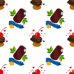 Ice cream seamless pattern for design surface vector