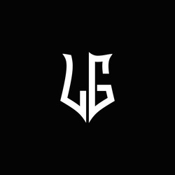 Lg logo monogram with sword element ribbon design Vector Image