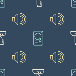 set line joystick for arcade machine speaker vector image