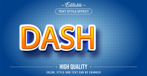 editable text style effect - dash theme vector image