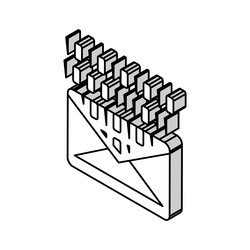 email message with binary code isometric icon vector image