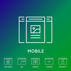 Minimal App & Coding Icons vector image