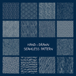 set of hand drawn marker and ink patterns vector image