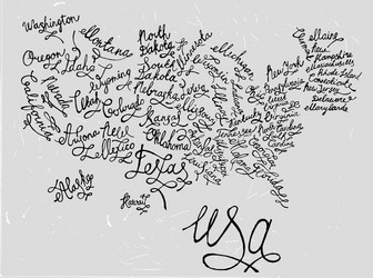 Hand drawn us map Royalty Free Vector Image - VectorStock