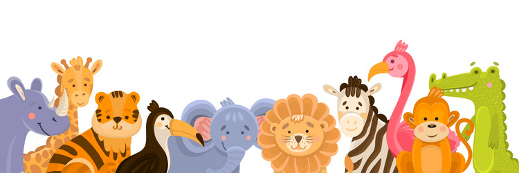 Various jungle animals vector