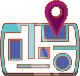 map with pin pointer location vector image