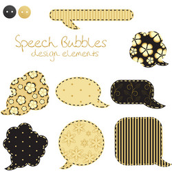 set of different speech bubbles design elements vector image