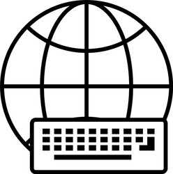 sphere browser with keyboard line style icon vector image