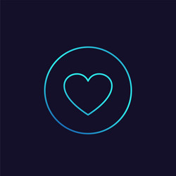 Thin Heart Icon - Linear Style vector image