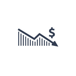 Dollar decrease icon money symbol with arrow Vector Image