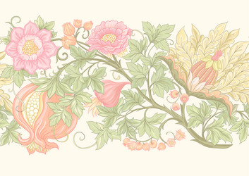 fantasy flowers in retro vintage jacobean Vector Image