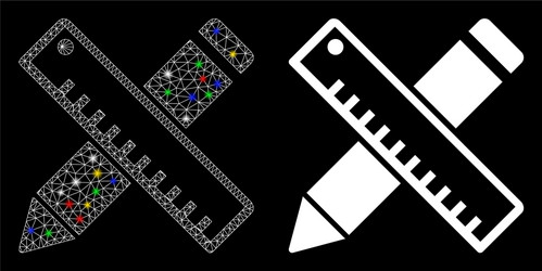 flare mesh wire frame pen and ruler design tools vector image