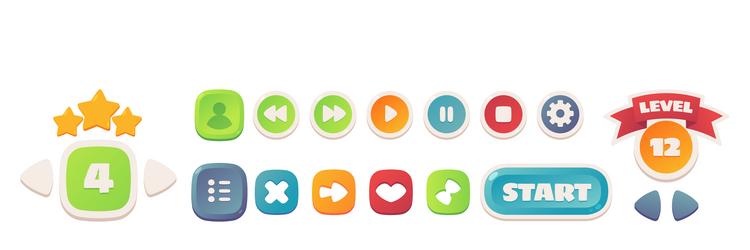 game user interface elements mobile app vector image