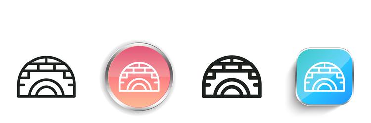 igloo icon thin linear regular and button style vector image