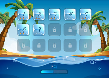 Island game background with user interface ui vector