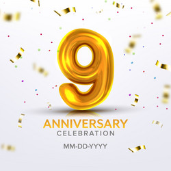 ninth anniversary birth celebration number vector