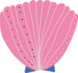 Seashell character with smile on face marine Vector Image