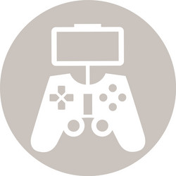 Video game control with display handle icon vector