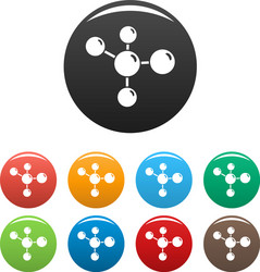 chemistry molecule icons set color vector