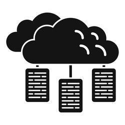 Cloud data server icon simple software vector