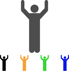 Hands up pose rounded icon Royalty Free Vector Image