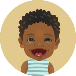 Happy facial expression afro american child vector